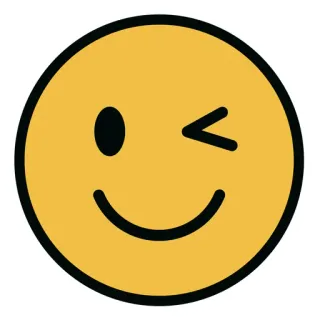 😄 Emoji, Smiley, Zwinkern, Gelb, Fröhlich, Cartoon whatsapp sticker