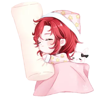 😴 dormir, fofo, travesseiro, anime, dormindo, kawaii whatsapp sticker
