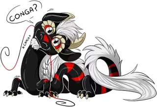 😗 CONGA? fantasy creature, cartoon, animal, dragon, cute, conga, query telegram sticker