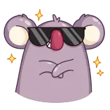 😎 Desenho animado, Monstro, Óculos de sol, Brilho, Fofo, Roxo telegram sticker
