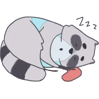 😴 raccoon, animal, cartoon, cute, sleepy telegram sticker
