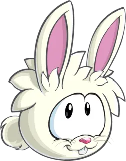 🐰 coniglio, coniglietto, animale, cartone animato, carino, bianco, orecchie telegram sticker