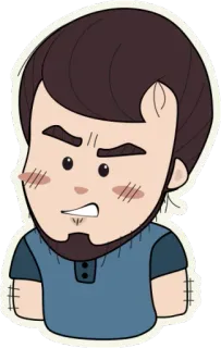 😳 kartun, pria, karakter, stiker, ilustrasi, orang telegram sticker