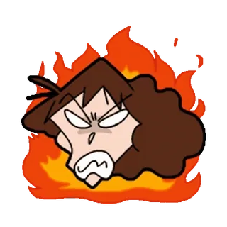 😡 angry, fire, emotion, cartoon telegram sticker