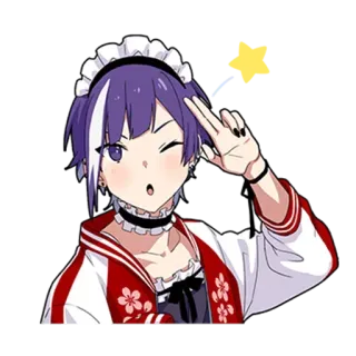 💫 anime, manga, cute, character, maid, purple hair, sakura whatsapp sticker
