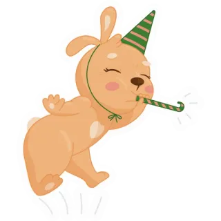 🎉 kelinci, hewan, pesta, perayaan, ulang tahun, kartun, imut, boneka kelinci telegram sticker