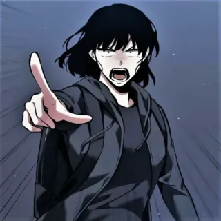 😡 anime, manga, angry, pointing, shouting whatsapp sticker
