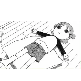 🍀 anime, desenho animado, menina, deitada, personagem whatsapp sticker