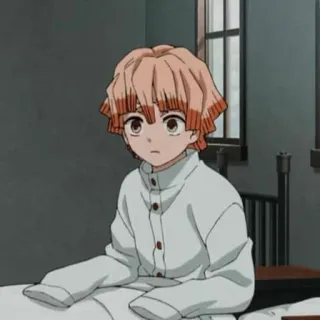 🍃 Zenitsu Agatsuma Demon Slayer anime, boy, scared, demon slayer, zenitsu telegram sticker