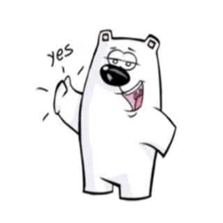 🙂 белый медведь, мультик, животное, белый медведь telegram sticker