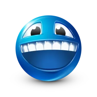 😀 Sonriente, Emoji, Azul, Cara, Feliz, Dibujo animado whatsapp sticker