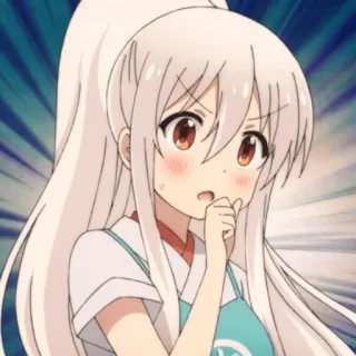 🤨 Anime, Mädchen, Kawaii, Süß, Erröten, Denken, Cartoon telegram sticker