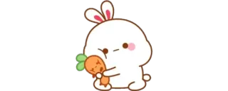 🔰 cute, bunny, carrot, kawaii, sticker, cartoon telegram sticker