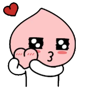 ❤ pêssego, amor, fofo, coração, beijo telegram sticker