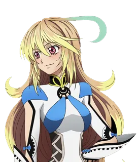😊 Ragazza anime, Capelli biondi, Occhi rosa, Videogioco, Personaggio anime, Femmina, Personaggio whatsapp sticker