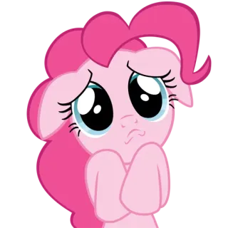 😇 Pinkie Pie My Little Pony Poni, Dibujo animado, Rosa, Triste, Animación, My Little Pony telegram sticker