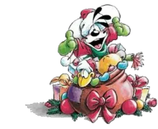 🎅 desenho animado, cachorro, natal, presentes, feriado telegram sticker