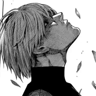 💀 Ken Kaneki Tokyo Ghoul Аниме, Манга, Токийский гуль, Кен Канеки, Гуль, Грустно, Портрет, Черно-белый whatsapp sticker