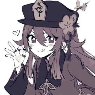 👻 Hu Tao Genshin Impact 动漫, 女孩, 卡通, 胡桃, 原神, 可爱, 帽子 telegram sticker