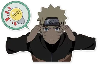🤔 Naruto Naruto, anime, manga, idea, ninja, thinking telegram sticker