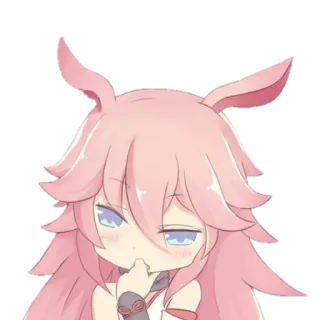 🍙 anime, cabelo rosa, fofo, chibi, menina, desenho animado telegram sticker