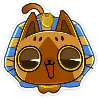 🤩 cat, egyptian, pharaoh, cartoon, cute, animal, sticker telegram sticker