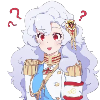 ❓ アニメ, 質問, 混乱, 軍服, 赤十字, クエスチョンマーク telegram sticker