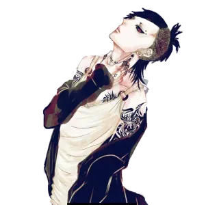 😗 anime, manga, tattoo, character, illustration, art telegram sticker