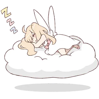 😴 ZZZZ dormir, nuage, ange, mignon, zzz, rêver telegram sticker