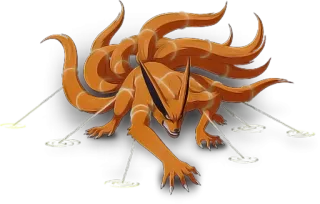 👽 Kurama Naruto anime, manga, nine tailed fox, demon, kurama, tailed beast, orange telegram sticker