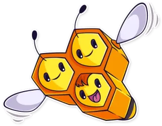 👪 пчела, соты, насекомое, милый, мультик telegram sticker