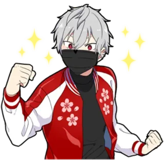 🎩 anime, sticker, cartoon, character, sakura, jacket telegram sticker