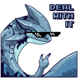 😎 DEAL WITH IT dragão, deal with it, meme, óculos de sol, legal, engraçado, internet telegram sticker