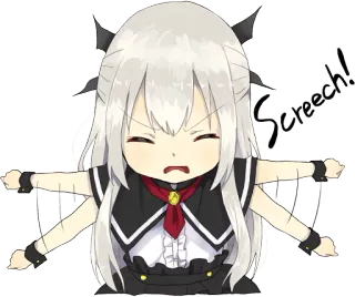 😡 Screech! 애니메이션, 여자, 소리 지르는, 귀여운, 꽥, 화난 whatsapp sticker