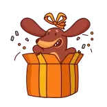 🎁 cartoon, dier, hond, doos, cadeau, verrassing, schattig telegram sticker