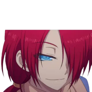 😏 anime, red hair, blue eyes, female character, anime girl telegram sticker