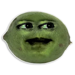 👺 lime, frutta, divertente, faccia, meme telegram sticker