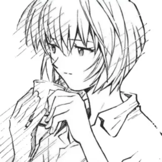 🍵 Rei Ayanami Neon Genesis Evangelion animé, manga, Rei Ayanami, Evangelion, fille, triste telegram sticker