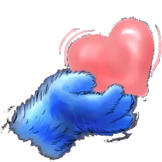 ♥️ hand, heart, love, cartoon, gesture, affection telegram sticker