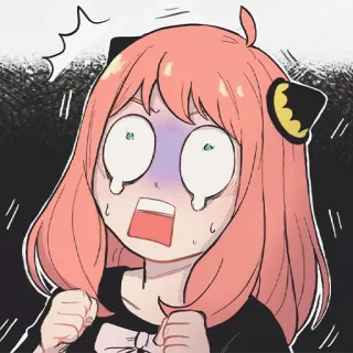 😱 Anya Spy x Family Anime, choqué, effrayé, personnage animé, Spy x Family, Anya Forger telegram sticker