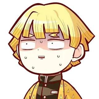🙄 Zenitsu Agatsuma Demon Slayer anime, demon slayer, zenitsu agatsuma, scared, character, cartoon, manga telegram sticker