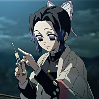 👩‍⚕ Shinobu Kocho Demon Slayer 애니메이션, 귀멸의 칼날, 코쵸우 시노부, 주사기 telegram sticker