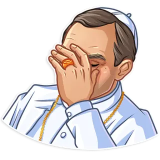 🤦‍♂️ Pope John Paul II Papa, João Paulo II, Facepalm, Líder religioso, Católico telegram sticker