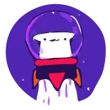 😙 cogumelo, astronauta, espaço, capacete, desenho animado, fofo, foguete telegram sticker
