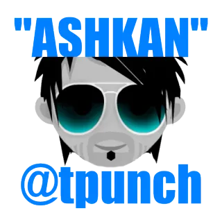 📡 "ASHKAN" @tpunch Avatar, Óculos de sol, Nome de usuário, Perfil telegram sticker