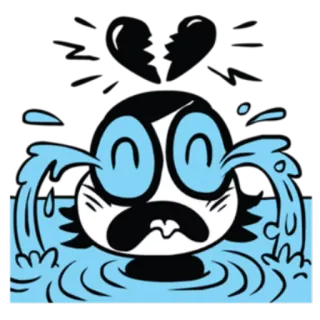 😭 płacz, smutny, kreskówka, emocje, łzy, ilustracja telegram sticker