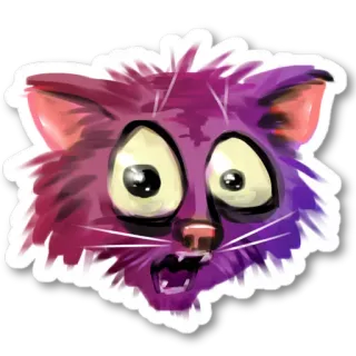 😮 mèo, sợ hãi, hài hước, hoạt hình, động vật telegram sticker