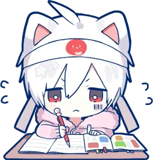 🤓 Anime, süß, kawaii, lernen, Student, Manga telegram sticker