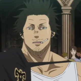 ☘️ Yami Sukehiro Black Clover Anime, Yami Sukehiro, Black Clover, Personnage telegram sticker