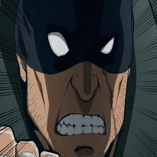 😡 arrabbiato, maschera, uomo, smorfia, fumetto, cicatrice telegram sticker